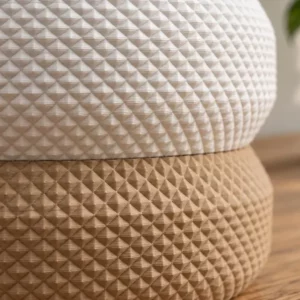 Detalle de la textura acanalada de la lámpara Rhomara